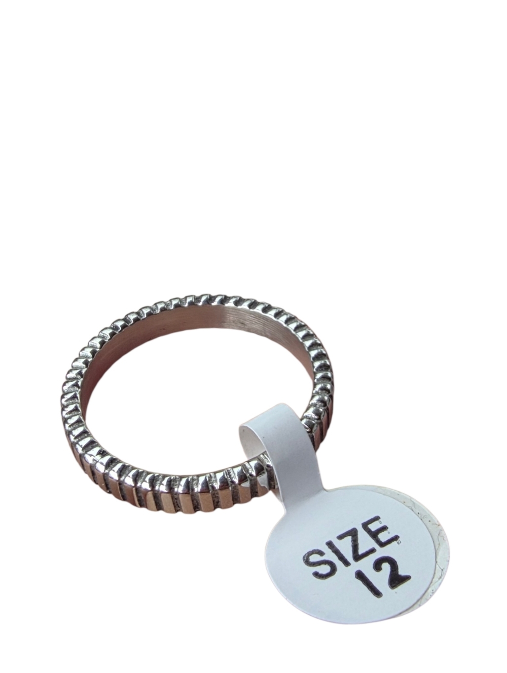Stainless Steel Textured Ring - Size 12 Unisex